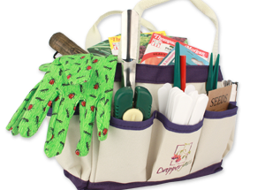 Cream and Purple Compact Tool Bag
